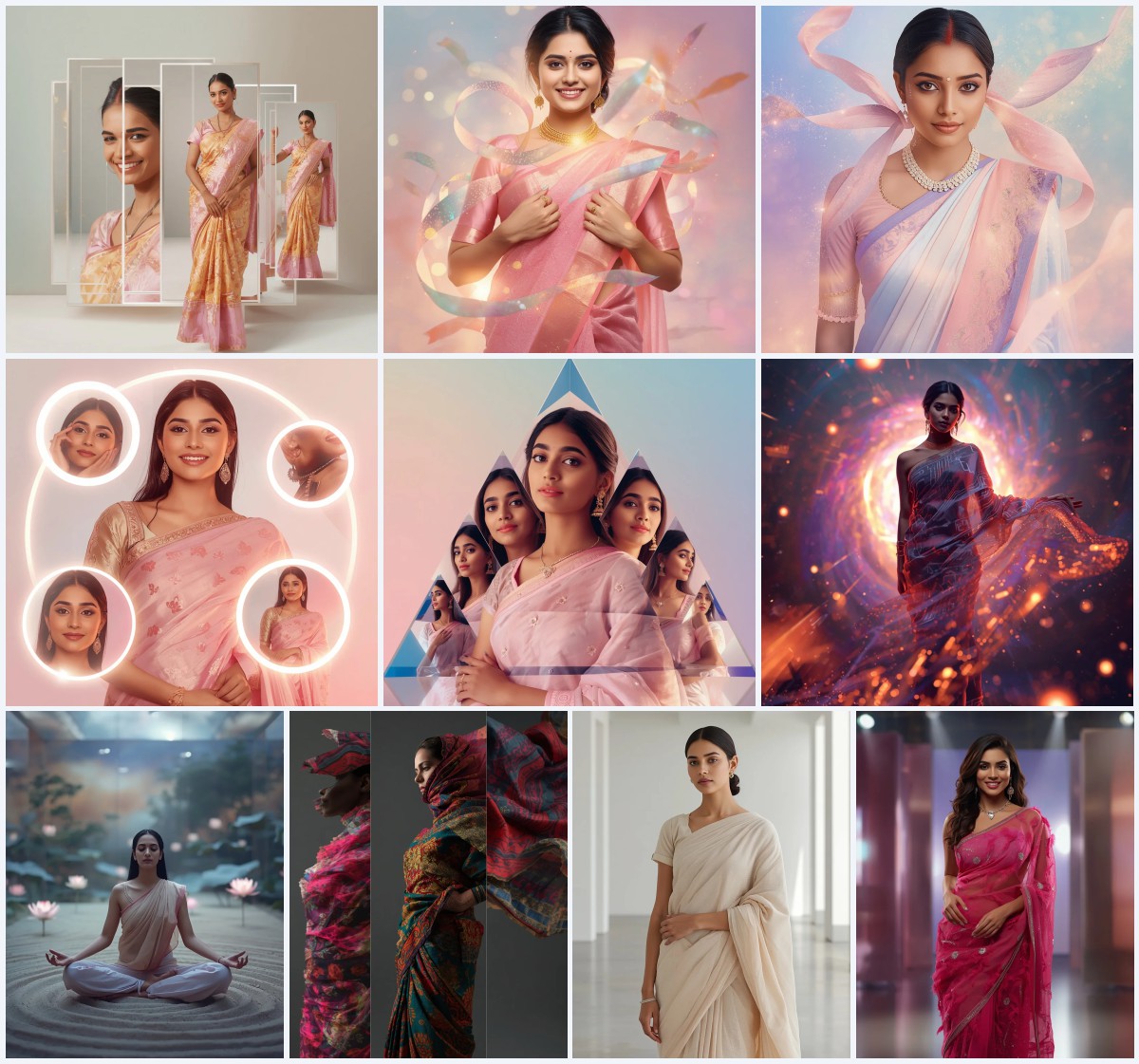New 10 AI Prompts for Adventurous Saree Looks with Hot Air Balloon Rides | instagram prompt for traditional look for girl